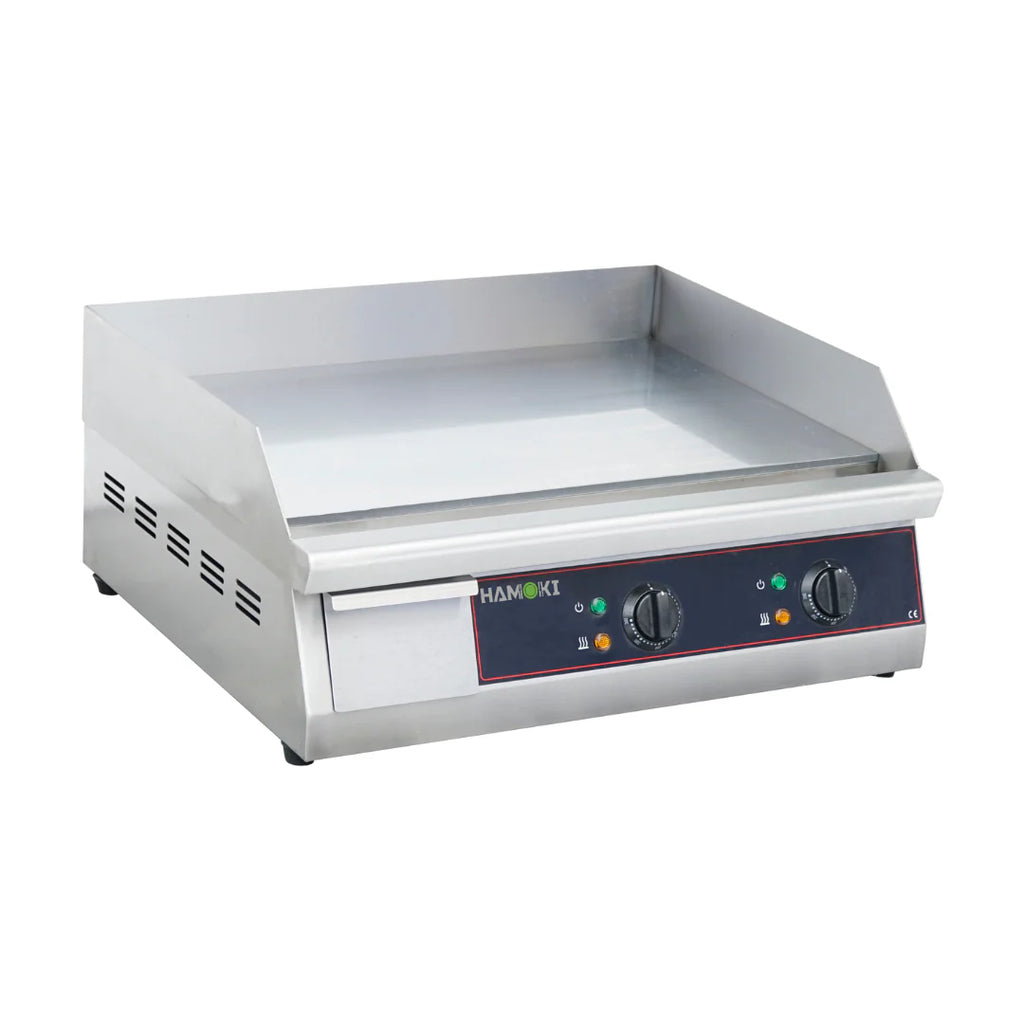 Hamoki 2 Burner Electric Countertop Griddle Chrome Plated 610mm Wide - 101099 Electric Griddles Hamoki