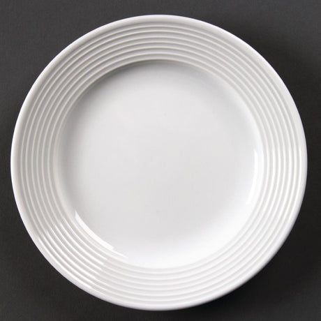 Olympia Linear Wide Rimmed Plates White 165mm (Pack of 12) - U089 Plates Olympia