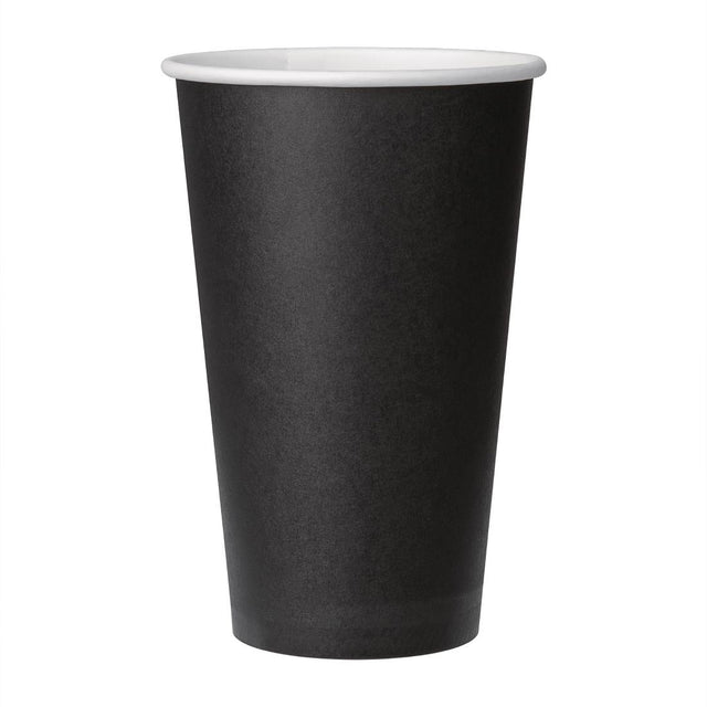 Fiesta Recyclable Coffee Cups Single Wall Black 455ml / 16oz (Pack of 1000) - GF044 Disposable Cups Fiesta   