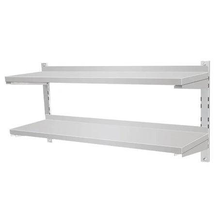 Hamoki Stainless Steel Double Wall Shelf Width 1500mm - 141036 Stainless Steel Wall Shelves Hamoki   