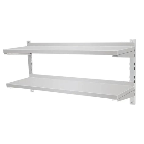 Hamoki Stainless Steel Double Wall Shelf Width 1800mm - 141037 Stainless Steel Wall Shelves Hamoki   