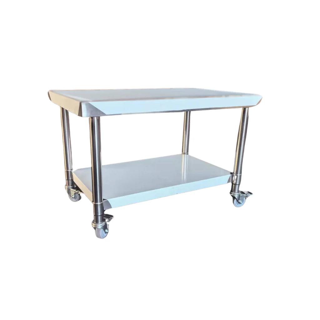 Hamoki Stainless Steel 600mm Low Height Equipment Table Stand 600mm Wide with Castors - 141038 Stainless Steel Low Height Equipment Tables & Stands Hamoki