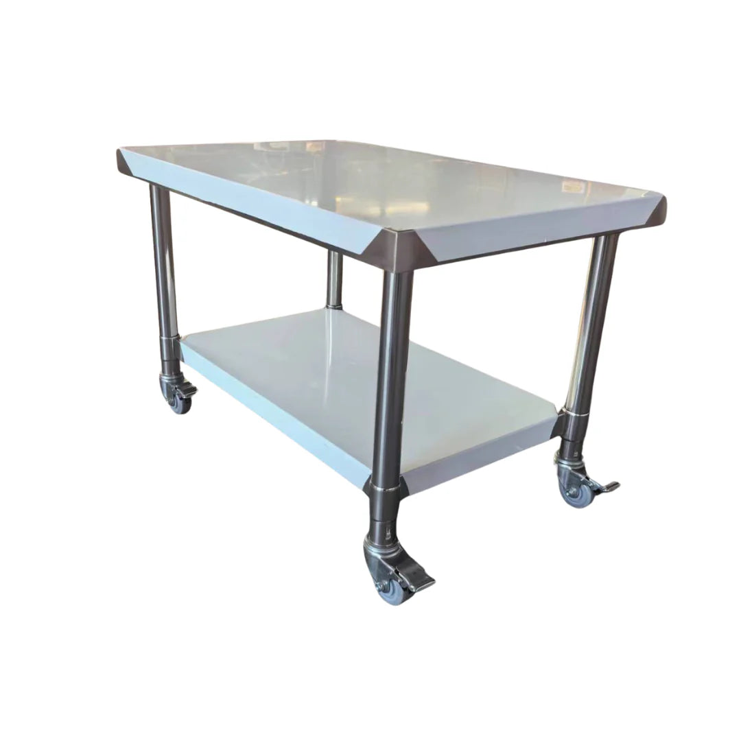 Hamoki Stainless Steel 600mm Low Height Equipment Table Stand 600mm Wide with Castors - 141038 Stainless Steel Low Height Equipment Tables & Stands Hamoki