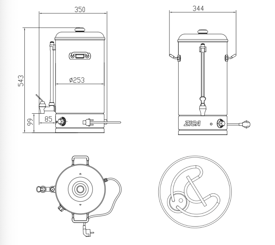 Empire Manual Fill 20 Litre Hot Water Boiler Stainless Steel - EMP-MWB20 Electric Water Boilers - Manual Fill Empire   