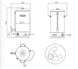 Empire Manual Fill 20 Litre Hot Water Boiler Stainless Steel - EMP-MWB20 Electric Water Boilers - Manual Fill Empire   