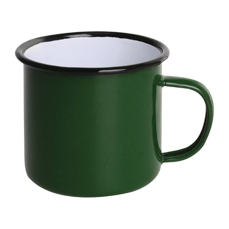 Olympia Enamel Mugs Green 350ml (Pack of 6) - DC396 Olympia Crockery Olympia   