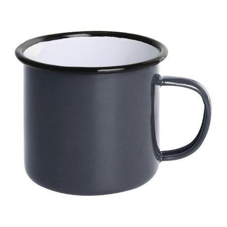 Olympia Enamel Mug Grey 350ml (Pack of 6) - DC397 Olympia Crockery Olympia   