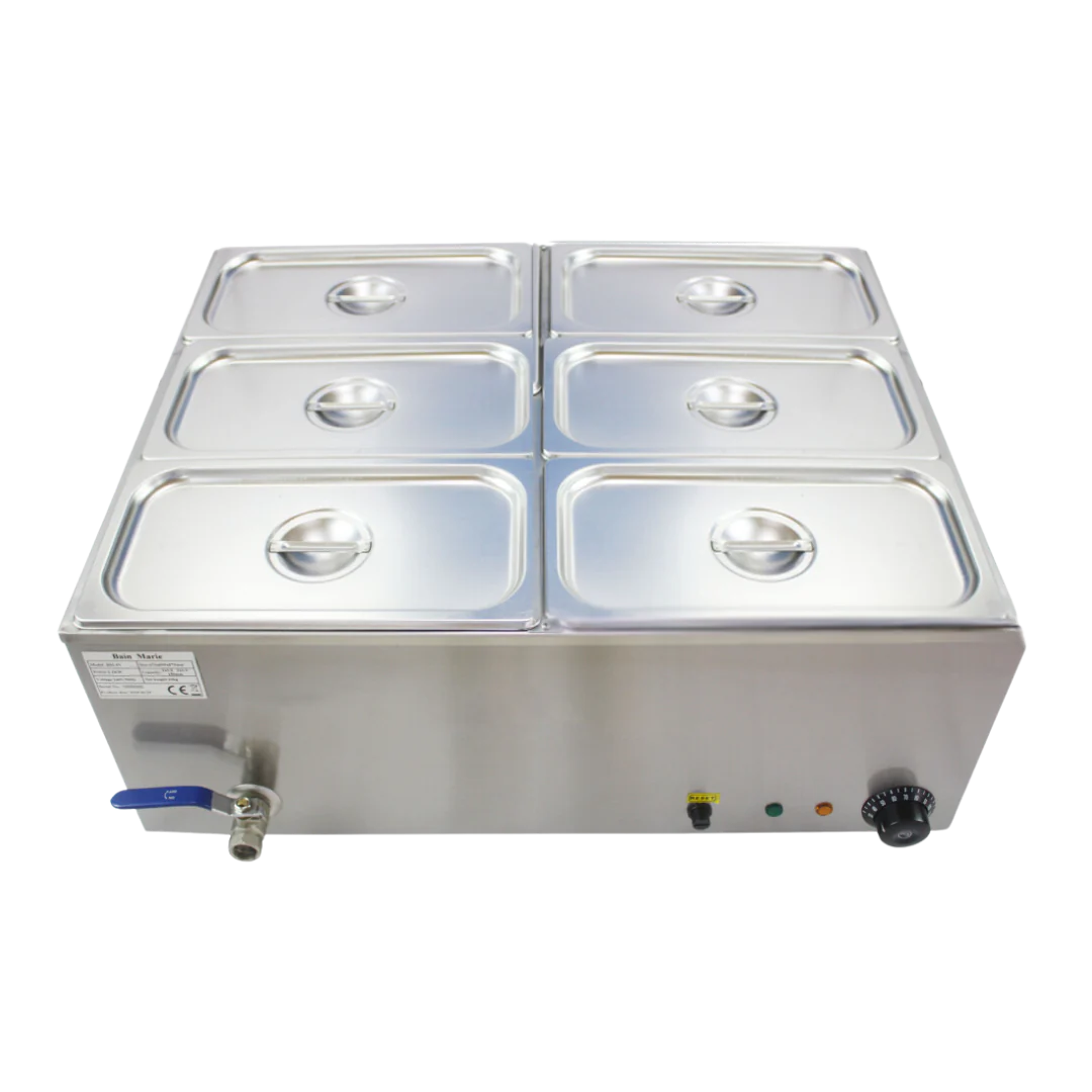 Hamoki Wet Well Heated Bain Marie GN 1/3 x 6 With Drain Tap - 291008 Bain Maries Hamoki   