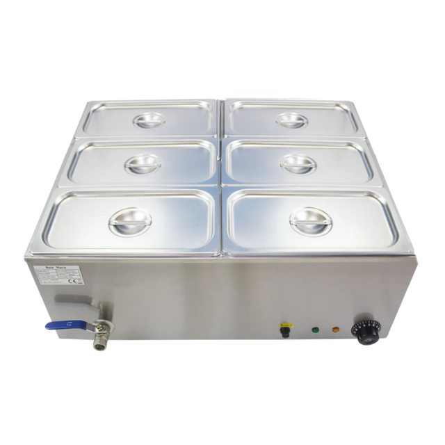 Hamoki Wet Well Heated Bain Marie GN 1/3 x 6 With Drain Tap - 291008 Bain Maries Hamoki   