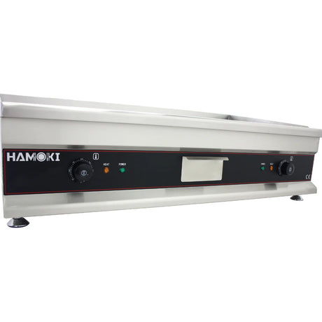 Hamoki 2 Burner Electric Countertop Griddle Chrome Plated 1000mm Wide - 291010 Electric Griddles Hamoki