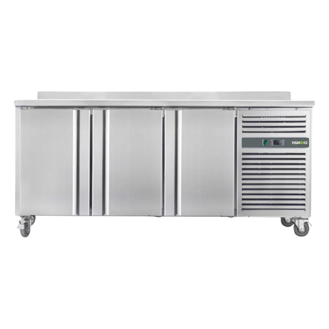 Hamoki 3 Door Stainless Steel Counter Fridge with Upstand 346 Litre - 221024 Refrigerated Counters - Triple Door Hamoki   