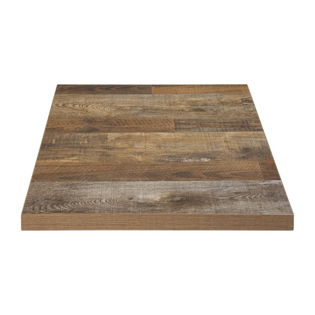 Bolero Pre-Drilled Square Table Top Urban Dark 600mm - DR821 Wood Effect Table Tops Bolero   