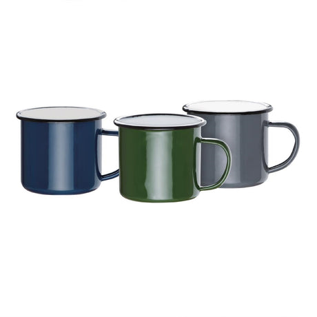 Olympia Enamel Mugs Blue 350ml (Pack of 6) - DC394 Olympia Crockery Olympia   