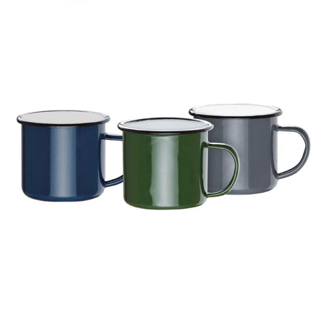 Olympia Enamel Mug Grey 350ml (Pack of 6) - DC397 Olympia Crockery Olympia   