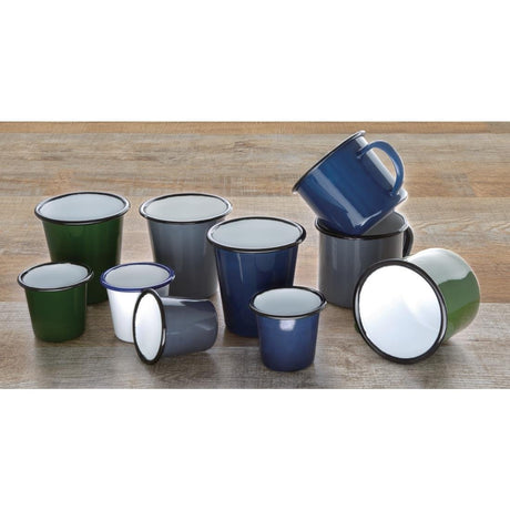 Olympia Enamel Mugs Green 350ml (Pack of 6) - DC396 Olympia Crockery Olympia   