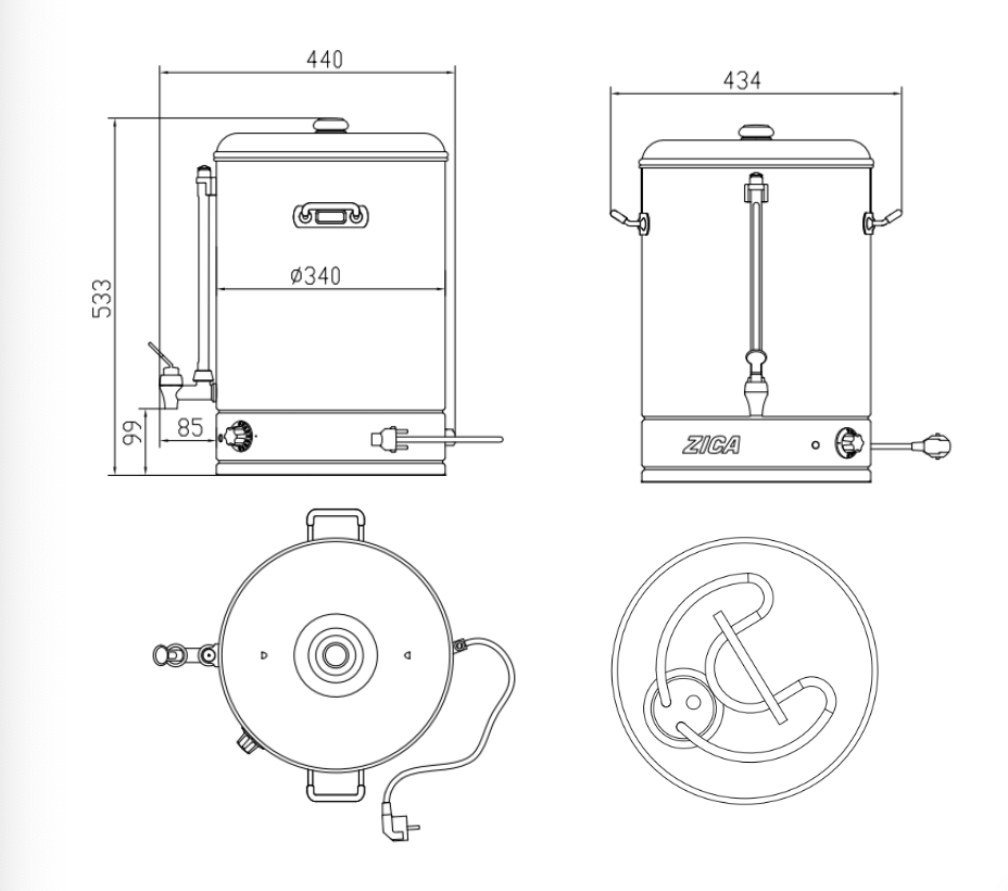 Empire Manual Fill 40 Litre Hot Water Boiler Stainless Steel - EMP-MWB40 Electric Water Boilers - Manual Fill Empire   