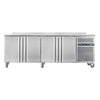 Hamoki Stainless Steel 4 Door Freezer Counter with Upstand 564 Litre - 221020 Refrigerated Counters - Triple Door Hamoki   