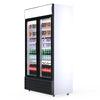 Empire Double Hinged Door Display Cooler with Merchandising Canopy - SS-P688WB-A Upright Double Glass Door Chillers Empire   