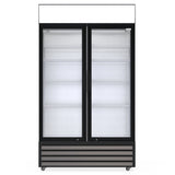 Empire Double Hinged Door Display Cooler with Merchandising Canopy - SS-P688WB-A Upright Double Glass Door Chillers Empire   