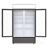 Empire Double Hinged Door Display Cooler with Merchandising Canopy - SS-P688WB-A Upright Double Glass Door Chillers Empire   