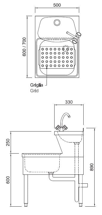 Combisteel Hand Washbasin - 7013.0765 Janitorial Sinks Combisteel   