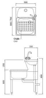 Combisteel Hand Washbasin - 7013.0765 Janitorial Sinks Combisteel   