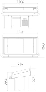 Combisteel Refrigerated Fish Counter - 7178.0900 Fish Serve Over Counters Combisteel   