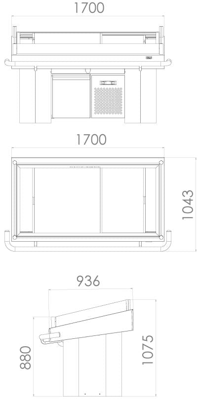 Combisteel Refrigerated Fish Counter - 7178.0900 Fish Serve Over Counters Combisteel   