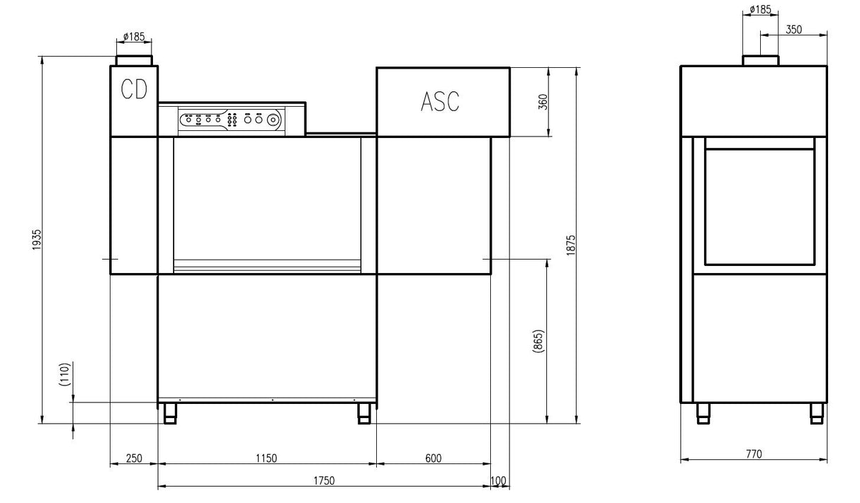 Combisteel Pl Rack Conveyor Dishwasher Asc Cd - 7280.0100 Conveyor Dishwashers Combisteel   