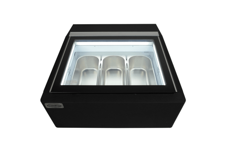 Combisteel Countertop Model Ice Cream Display Black  Opens On The Customer Side - 7292.0020 Ice Cream Display Freezers Combisteel   