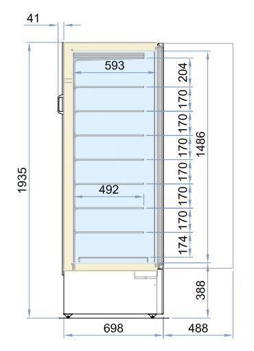 Combisteel Freezer Glass Door Marin Static - 7295.0070 Upright Glass Door Freezers Combisteel   