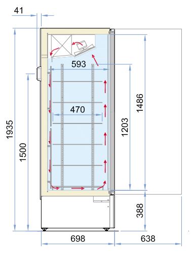 Combisteel Freezer Glass Door Marin Ventilated - 7295.0075 Upright Glass Door Freezers Combisteel   