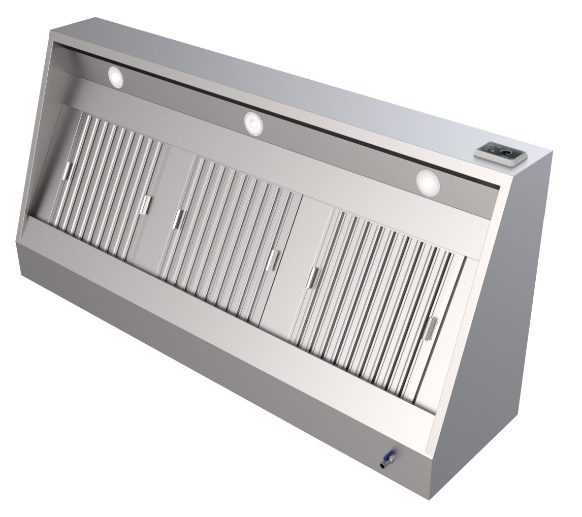 Combisteel Stainless Steel Wall-Mounted Extraction Hood Complete Unit 1600mm Wide - 7333.0710 Kitchen Canopies & Cooker Hoods Combisteel   