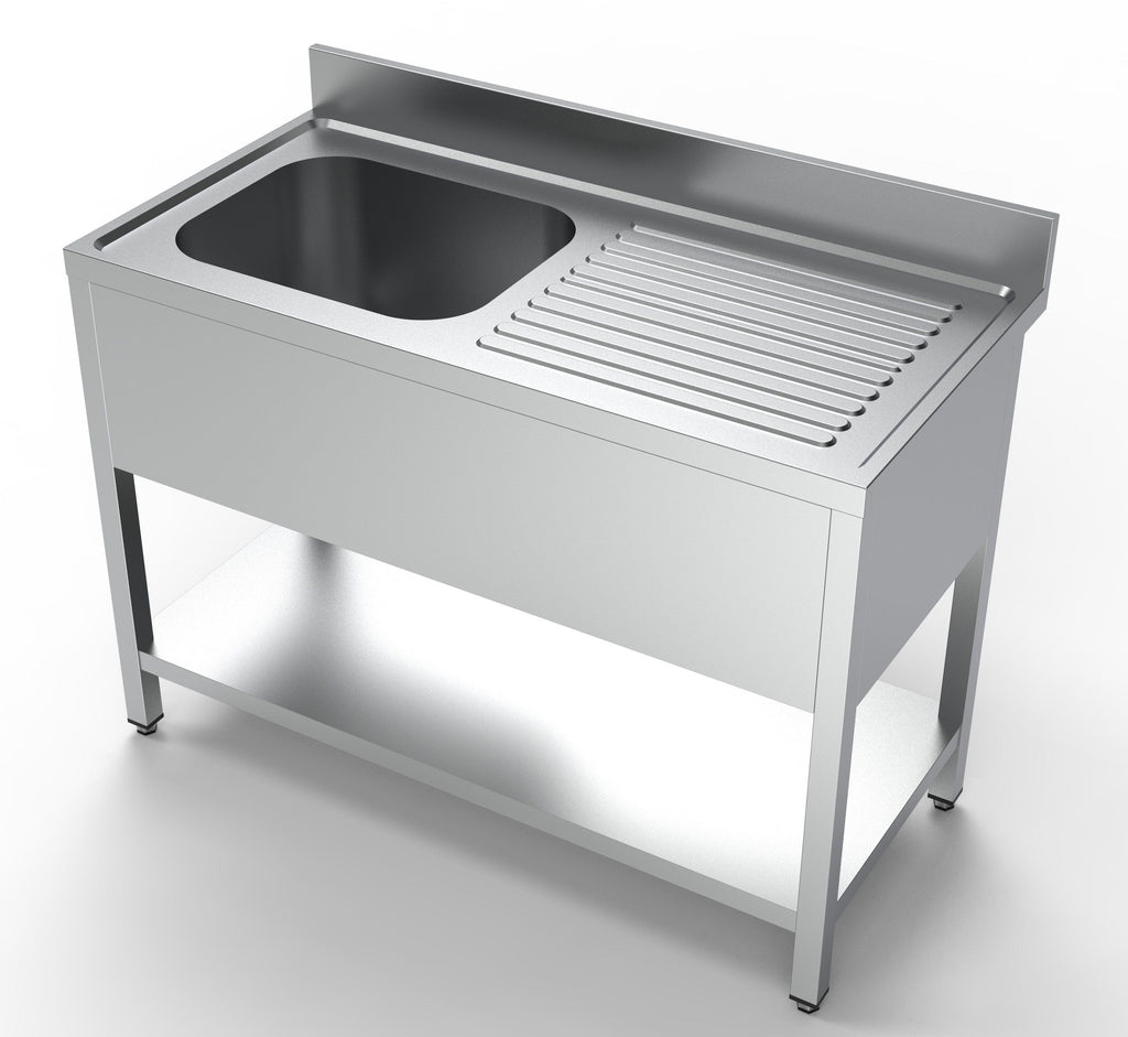 Combisteel Stainless Steel Sink Single Left Hand Bowl 1200mm Wide - 7333.0800 Single Bowl Sinks Combisteel   