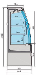 Combisteel Cold Display Noah With Sliding Doors 1.3 - 7350.0020 Refrigerated Floor Standing Display Combisteel   