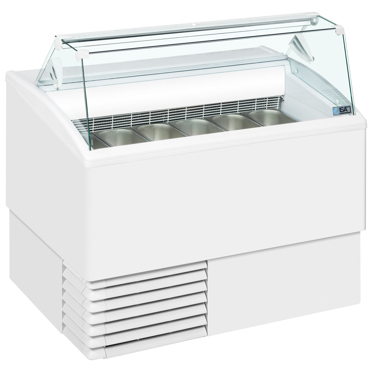 ISA Isetta Flat Scoop Ice Cream Counter Display Freezer 6 x 5 Litre - 6ST Ice Cream Display Freezers ISA   