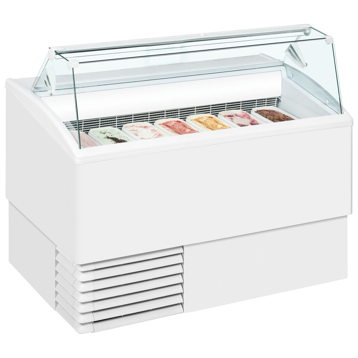 ISA Isetta Flat Scoop Ice Cream Counter Display Freezer 7 x 5 Litre - 7ST Ice Cream Display Freezers ISA   