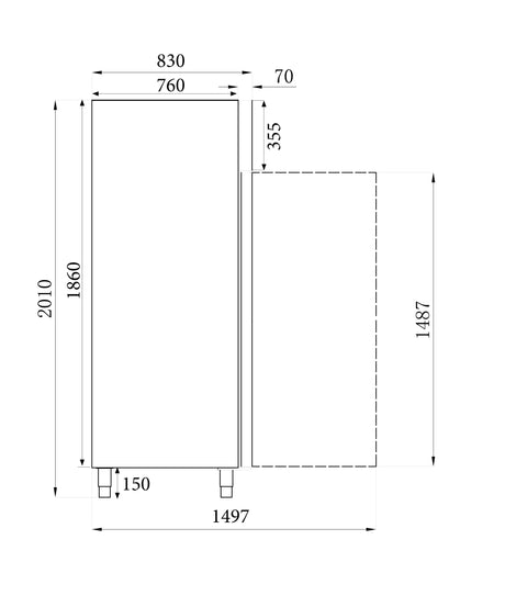 Combisteel Refrigerator Stainless Steel 2 Doors - 7450.0074 Refrigeration Uprights - Double Door Combisteel   