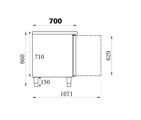 Combisteel Refrigerated Negative Counter 3 Doors - 7450.0083 Refrigerated Counters - Triple Door Combisteel   