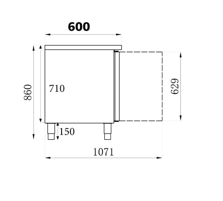 Combisteel 600 Refrigerated Counter 4 Doors - 7450.0114 Refrigerated Counters - Four Door Combisteel   