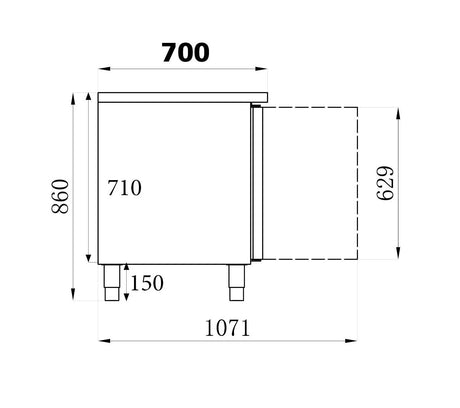 Combisteel 700 Refrigerated Counter Sink 3 Doors - 7450.0215 Refrigerated Counters - Triple Door Combisteel   