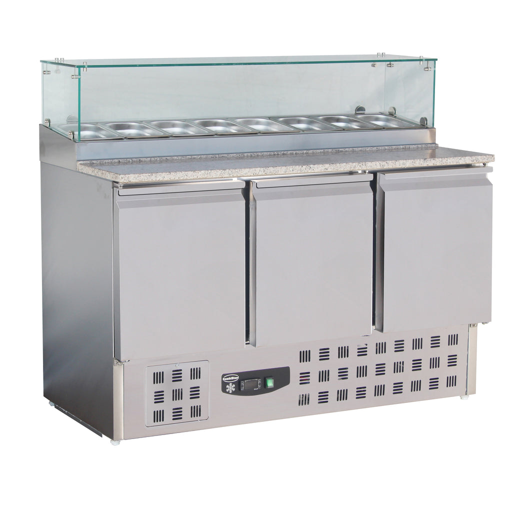 Combisteel Pizza Counter 3 Doors - 7450.0220 Pizza Prep Counters - 3 Door Combisteel   