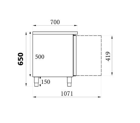 Combisteel Refrigerated Counter Height 650 3 Doors - 7450.0760 Refrigerated Counters - Triple Door Combisteel   