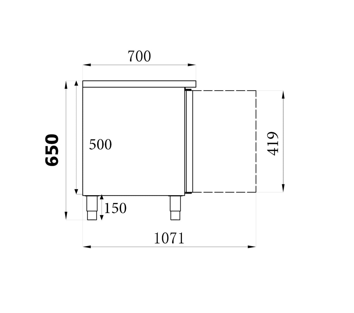 Combisteel Refrigerated Counter Height 650 4 Doors - 7450.0765 Refrigerated Counters - Four Door Combisteel   