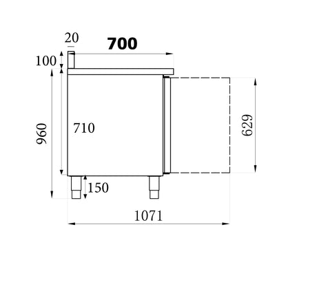 Combisteel Refrigerated Counter Upstand 4 Doors - 7450.0784 Refrigerated Counters - Four Door Combisteel   