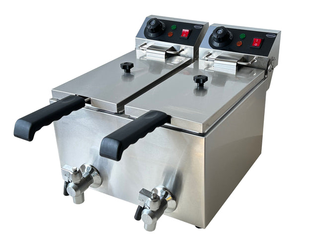 Combisteel Electric Counter Top Fryer 2 x 4 Litre 2 x 3Kw - 7455.1002 Countertop Electric Fryers Combisteel