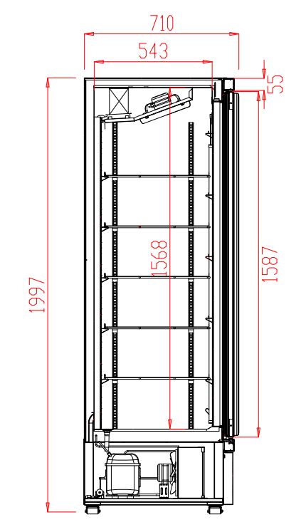 Combisteel Freezer 1 Glass Door Jde-600F - 7455.2214 Upright Glass Door Freezers Combisteel   