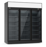 Combisteel Freezer 3 Glass Doors Black Ins-1530F Bl - 7455.2435 Upright Glass Door Freezers Combisteel   