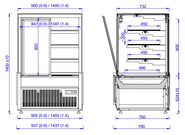 Combisteel Cold Display Nero 1.4 - 7486.0095 Refrigerated Floor Standing Display Combisteel   