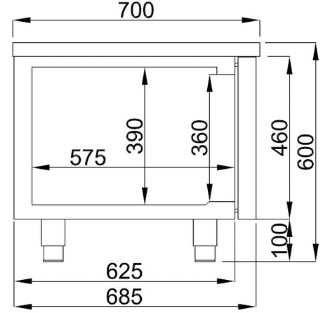 Combisteel Refrigerated Counter 600 Height 3 Doors - 7489.5080 Refrigerated Counters - Triple Door Combisteel   